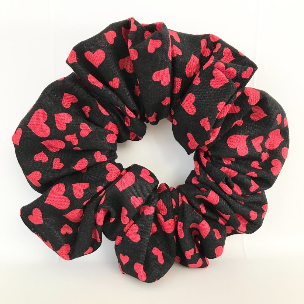 Brand New Handmade Red Heart Large Scrunchies, Hair Accessories, Scrunchies